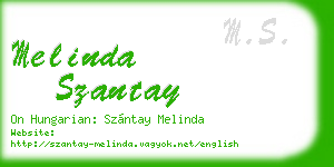melinda szantay business card