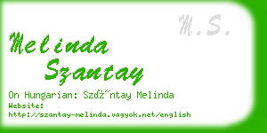 melinda szantay business card